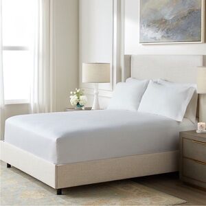 HOTELIER 100% Cotton FULL Fitted Sheet QUEEN Flat Sheet 2 Pillow Cases White